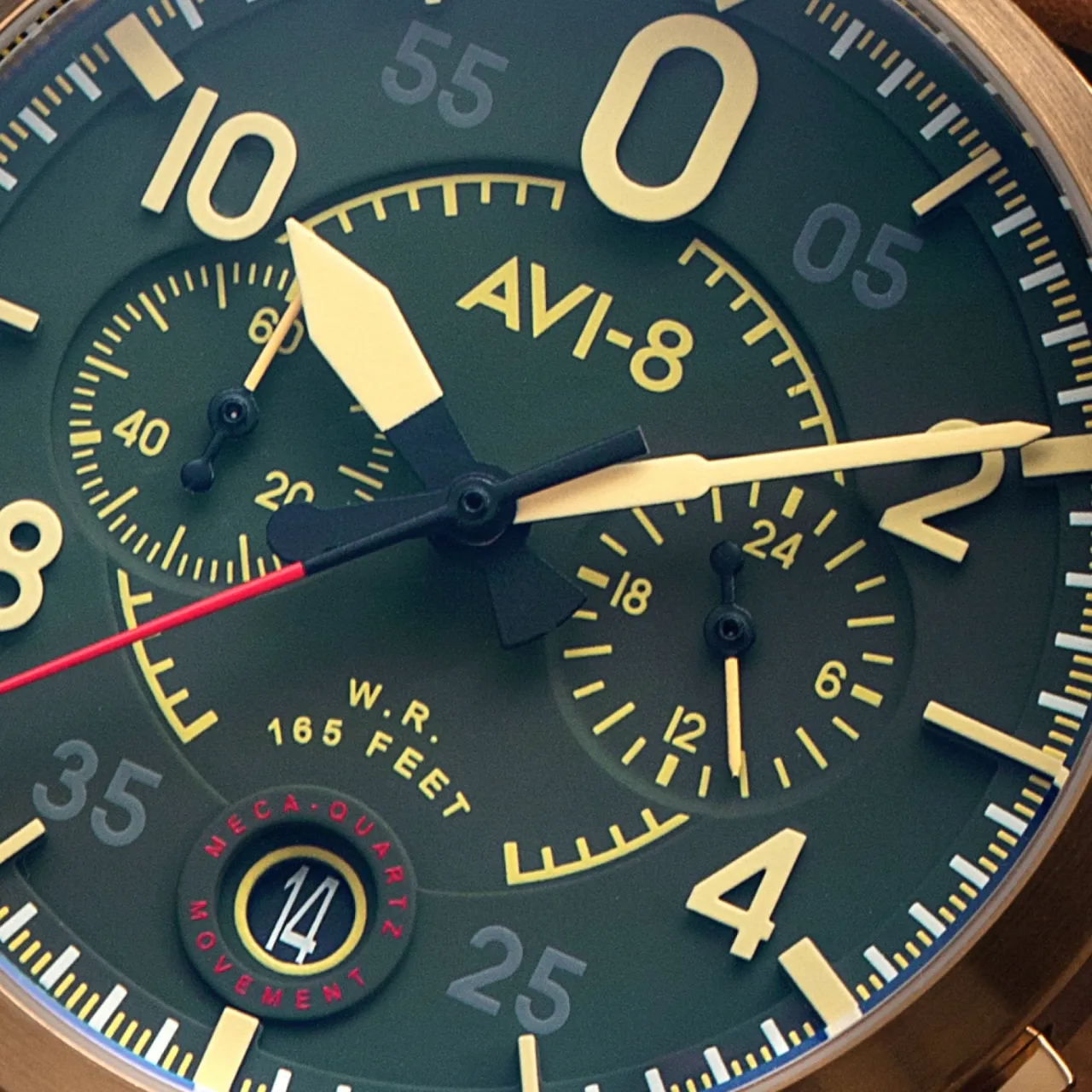 AVI-8 Spitfire Lock Chronograph Otomatik Yeşil AV408902 detay görseli 5