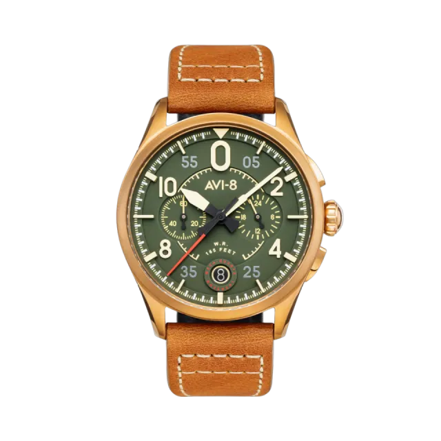 AVI-8 Spitfire Lock Chronograph Otomatik Yeşil AV408902 Görsel 1