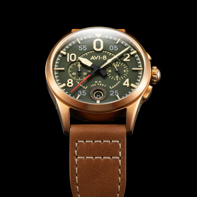 AVI-8 Spitfire Lock Chronograph Otomatik Yeşil AV408902 Görsel 4
