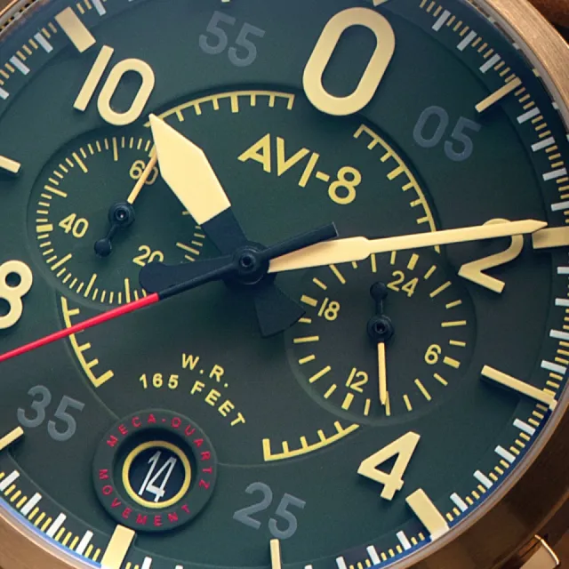 AVI-8 Spitfire Lock Chronograph Otomatik Yeşil AV408902 Görsel 6