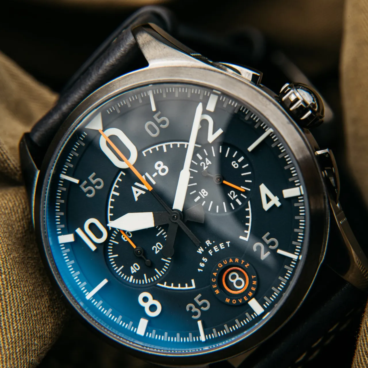 AVI-8 Spitfire Lock Chronograph Channel Blue AV408904 detay görseli 2