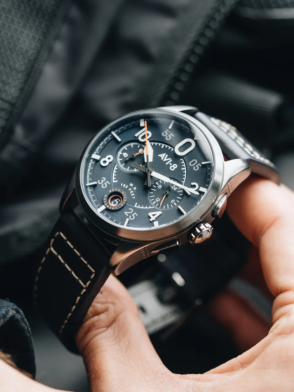 AVI-8 Spitfire Lock Chronograph Channel Blue AV408904 detay görseli 4