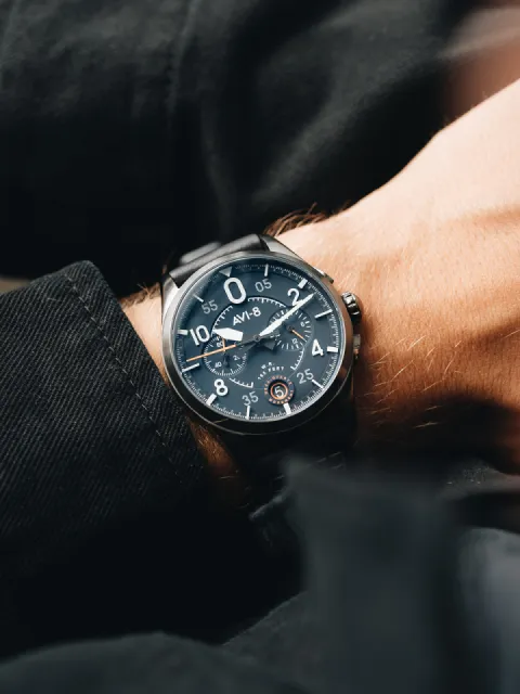 AVI-8 Spitfire Lock Chronograph Channel Blue AV408904 Görsel 4