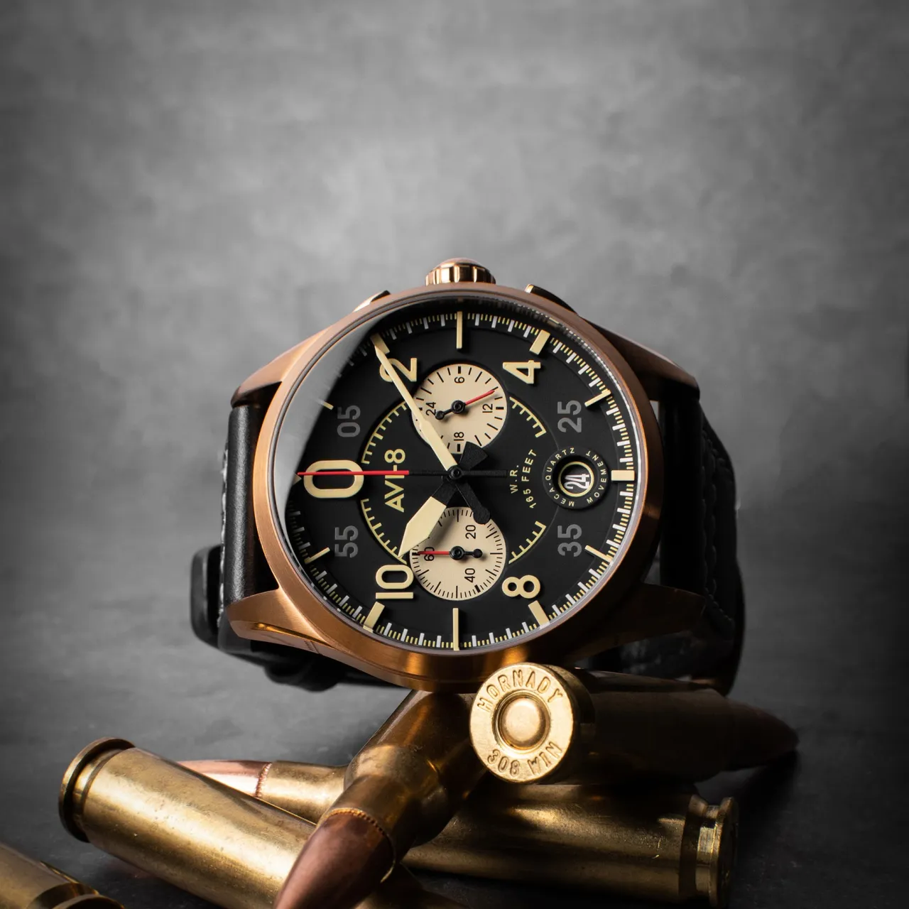 AVI-8 Spitfire Lock Chronograph Black AV408907 detay görseli 4