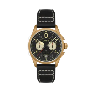 AVI-8 Spitfire Lock Chronograph Black AV408907