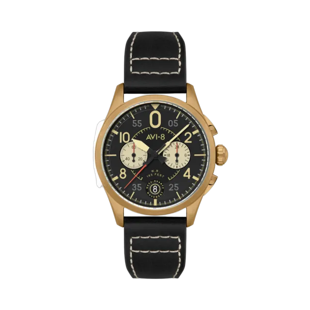 AVI-8 Spitfire Lock Chronograph Black AV408907 Görsel 1