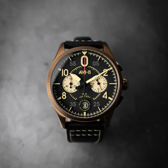 AVI-8 Spitfire Lock Chronograph Black AV408907 Görsel 4