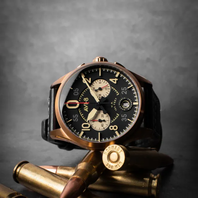 AVI-8 Spitfire Lock Chronograph Black AV408907 Görsel 5