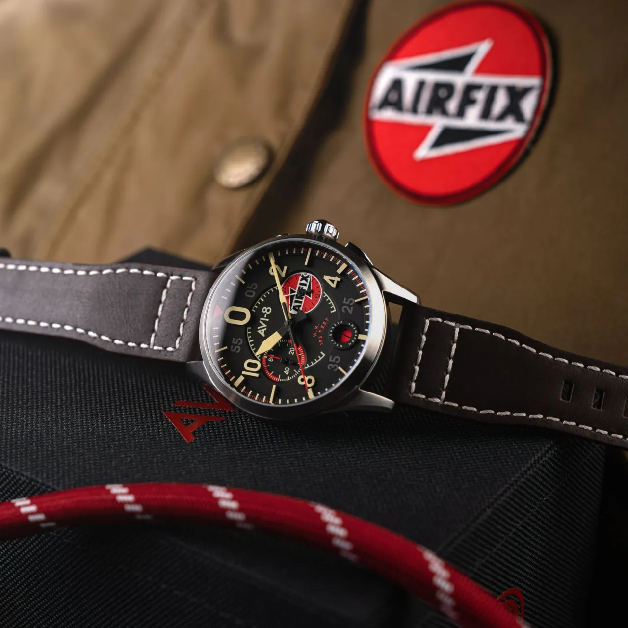 AVI-8 Spitfire Lock Chronograph Raven Black AV408909 detay görseli 5