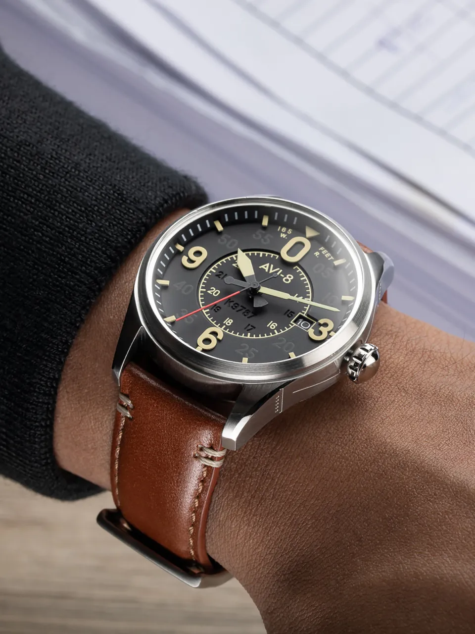 AVI-8 Spitfire Smith Otomatik Woolston AV409001 detay görseli 4