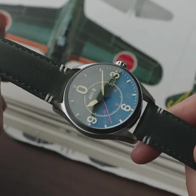 AVI-8 Spitfire Smith Automatic Green AV409003 Görsel 2