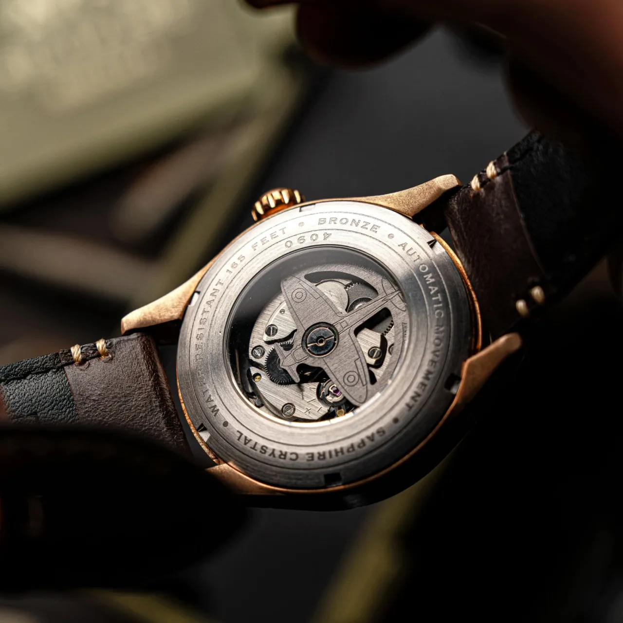 AVI-8 Spitfire Smith Automatic Distressed Black AV409006 detay görseli 5