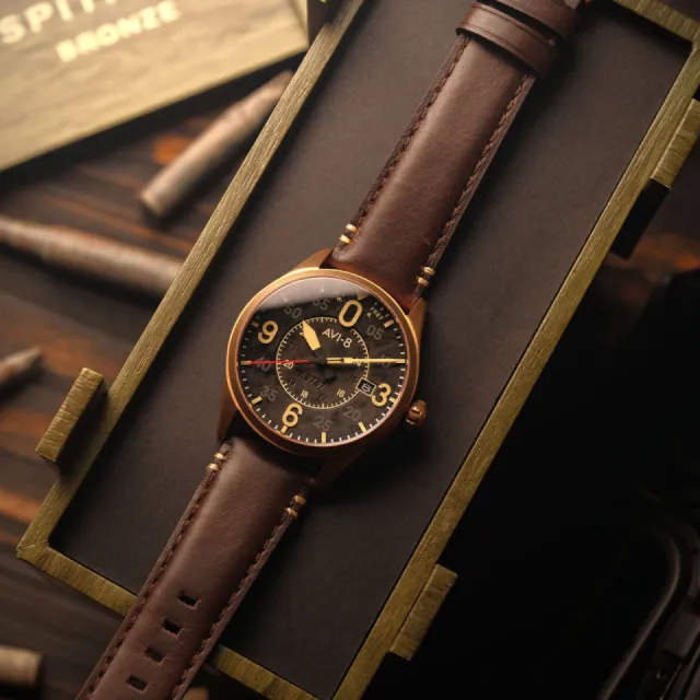 AVI-8 Spitfire Smith Automatic Distressed Black AV409006 Görsel 7