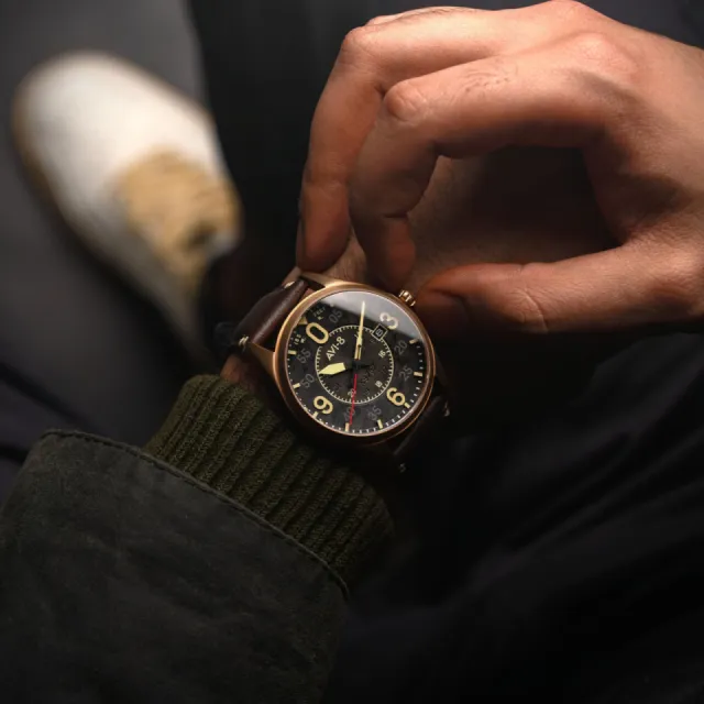 AVI-8 Spitfire Smith Automatic Distressed Black AV409006 Görsel 8