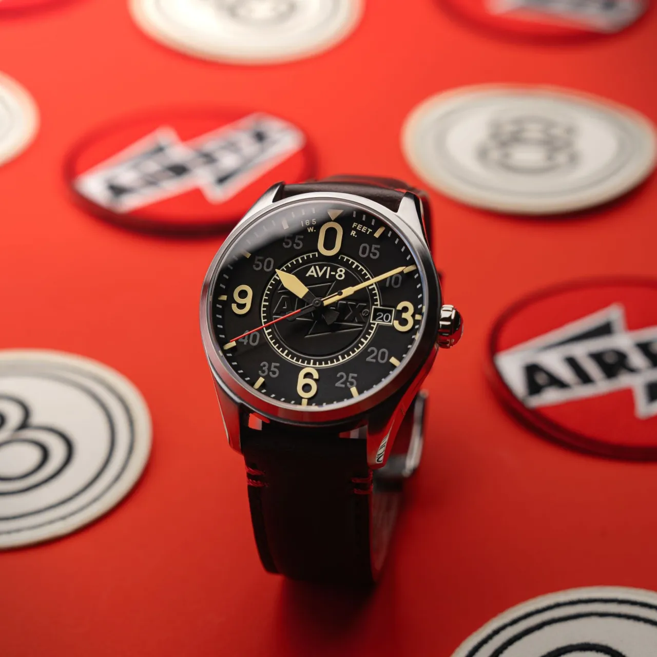 AVI-8 Spitfire Smith Automatic Granite Black AV409008 detay görseli 4