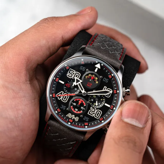 AVI-8 Hawker Typhoon Coningham Chronograph Black AV40930A Görsel 7