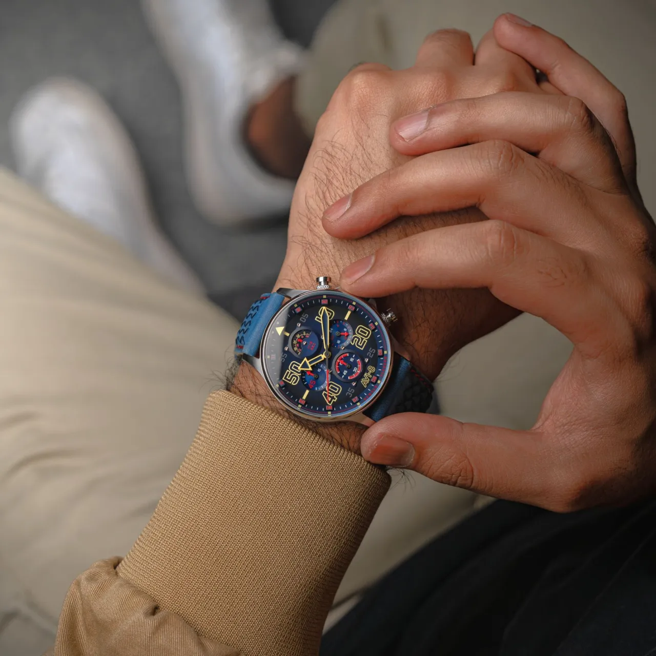 AVI-8 Hawker Typhoon Coningham Chronograph Blue AV40930C detay görseli 5