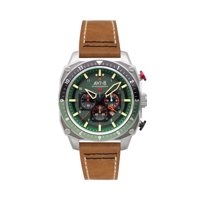 AVI-8 Hawker Hunter Atlas Dual Time Chronograph Forest AV410001 Görsel 1