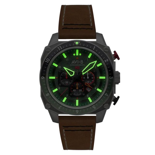 AVI-8 Hawker Hunter Atlas Dual Time Chronograph Forest AV410001 Görsel 5