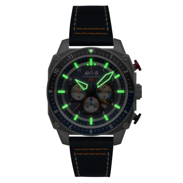 AVI-8 Hawker Hunter Atlas Dual Time Chronograph Pavillion Blue AV410002 Görsel 5