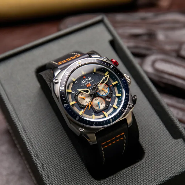 AVI-8 Hawker Hunter Atlas Dual Time Chronograph Pavillion Blue AV410002 Görsel 8