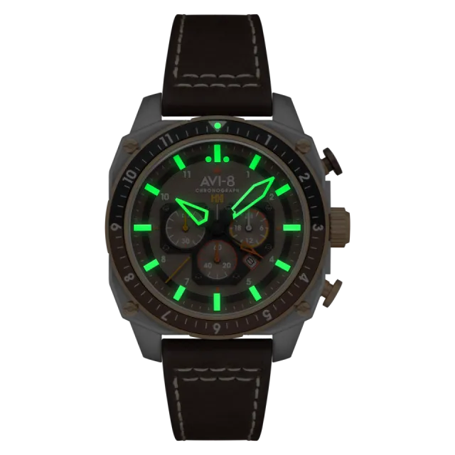 AVI-8 Hawker Hunter Atlas Dual Time Chronograph Slate Grey AV410005 Görsel 4