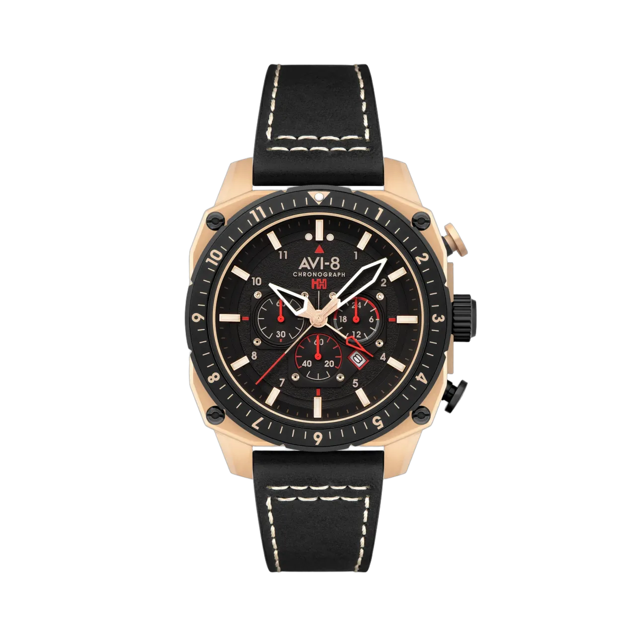 AVI-8 Hawker Hunter Atlas Dual Time Chronograph Black AV410006