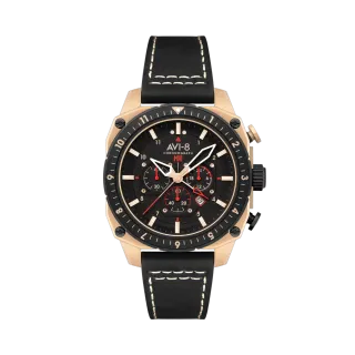AVI-8 Hawker Hunter Atlas Dual Time Chronograph Black AV410006