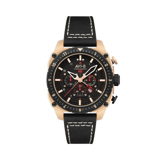 AVI-8 Hawker Hunter Atlas Dual Time Chronograph Black AV410006 Görsel 1