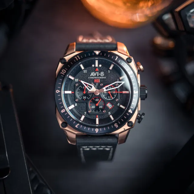 AVI-8 Hawker Hunter Atlas Dual Time Chronograph Black AV410006 Görsel 7