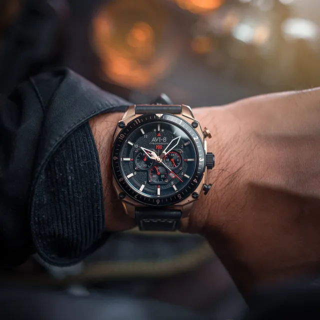 AVI-8 Hawker Hunter Atlas Dual Time Chronograph Black AV410006 Görsel 8
