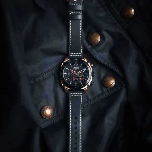 AVI-8 Hawker Hunter Atlas Dual Time Chronograph Black AV410006 Görsel 9