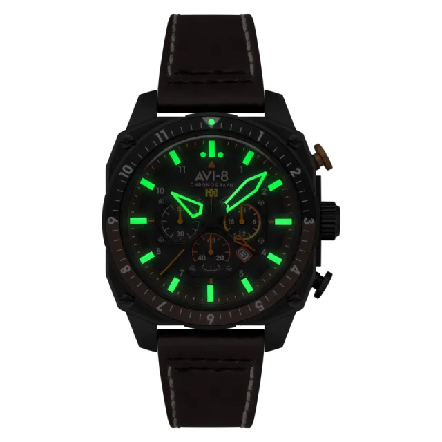 AVI-8 Hawker Hunter Atlas Dual Time Chronograph Soot Black AV410008 Görsel 4