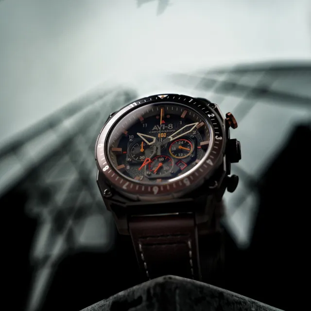 AVI-8 Hawker Hunter Atlas Dual Time Chronograph Soot Black AV410008 Görsel 5