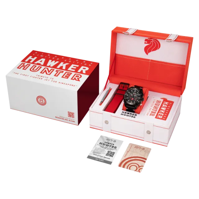 AVI-8 Hawker Hunter Atlas Dual Time Chronograph Black Pegasus Black AV41000A Görsel 8