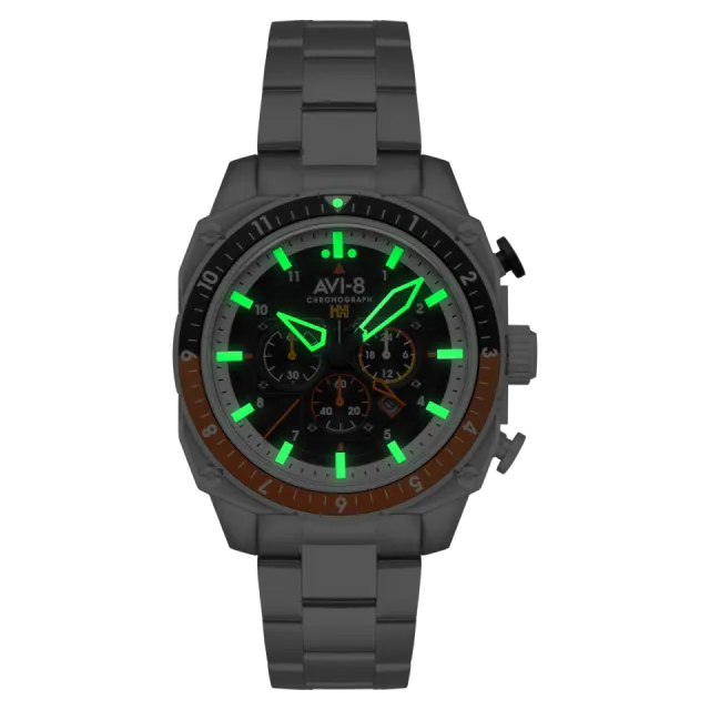 AVI-8 Hawker Hunter Atlas Dual Time Chronograph Raven Black AV410011 Görsel 4