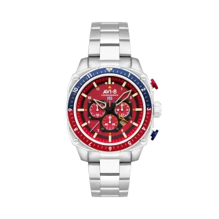 AVI-8 Hawker Hunter Atlas Dual Time Chronograph Crimson Red AV410022