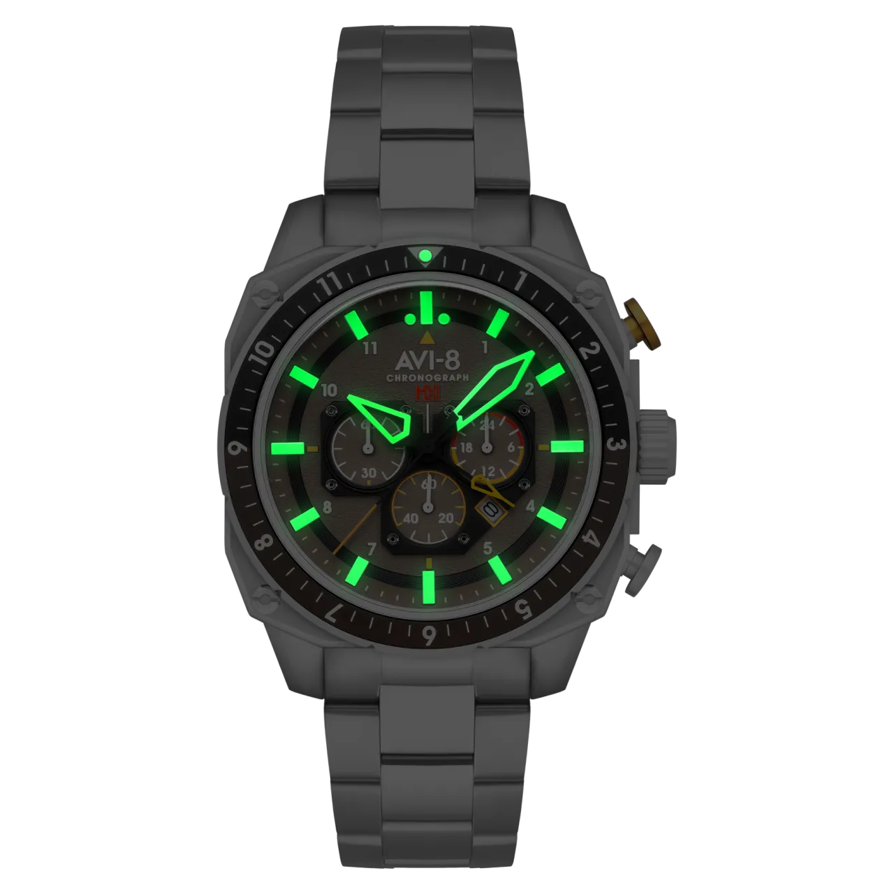 AVI-8 Hawker Hunter Atlas Dual Time Chronograph Grey AV410033 detay görseli 3