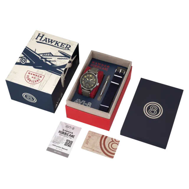 AVI-8 Hawker Hurricane McKellar Dual Time Ash Grey AV410109 Görsel 12