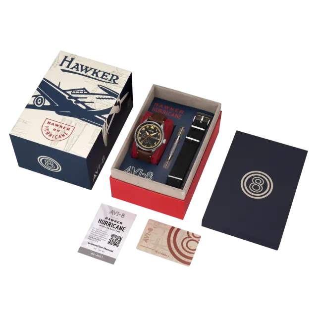 AVI-8 Hawker Hurricane McKellar Dual Time Black AV41010B Görsel 10