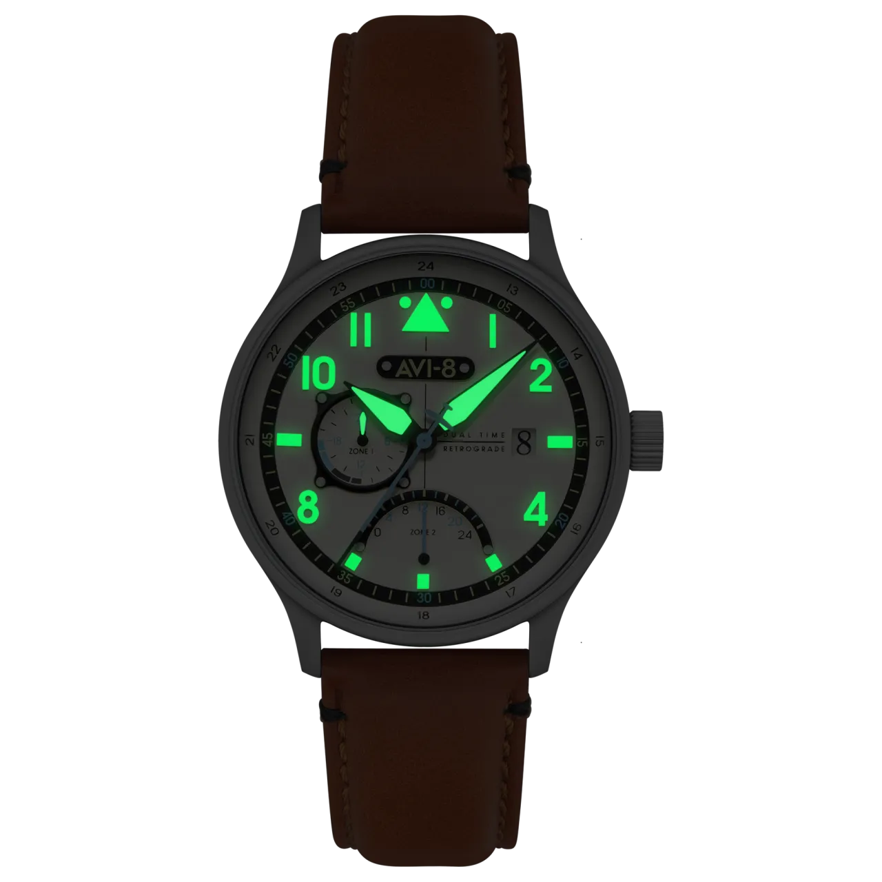 AVI-8 Hawker Hurricane McKellar Dual Time Brown Beige AV41010C detay görseli 2