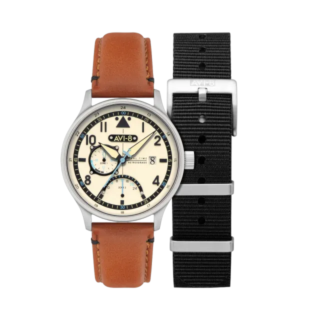 AVI-8 Hawker Hurricane McKellar Dual Time Brown Beige AV41010C Görsel 1