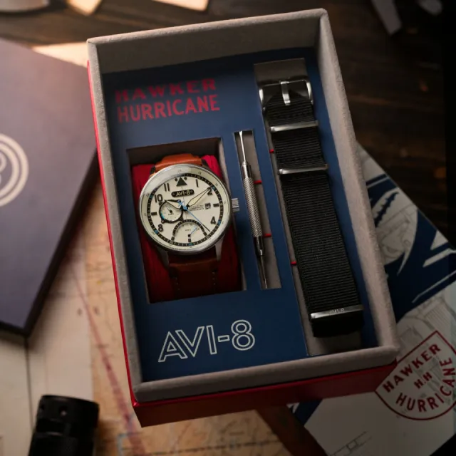 AVI-8 Hawker Hurricane McKellar Dual Time Brown Beige AV41010C Görsel 11