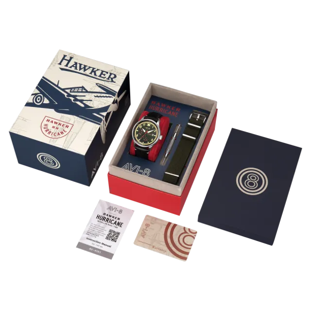 AVI-8 Hawker Hurricane McKellar Dual Time Gothic Green AV4101O Görsel 8