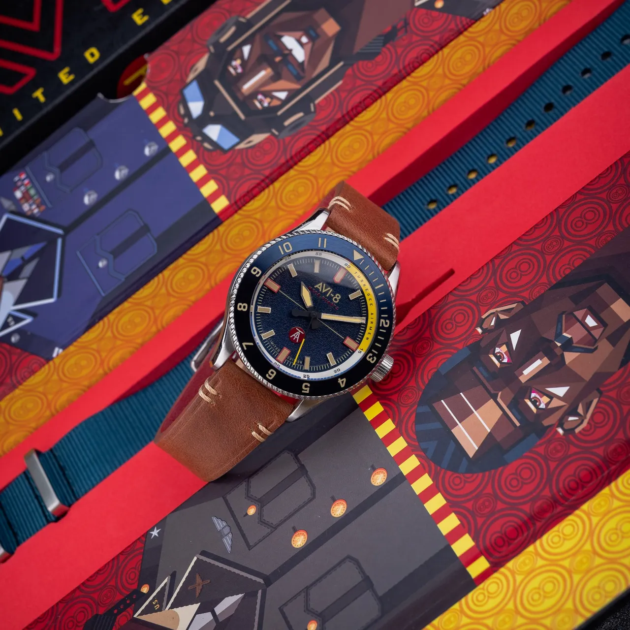AVI-8 Flyboy Tuskegee Airmen Meca-Quartz Blue AV410302 detay görseli 2