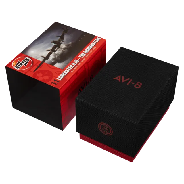 AVI-8 Dambuster Gibson Dual Time Chronograph Airfix Edition Hazard Red AV410704 Görsel 10