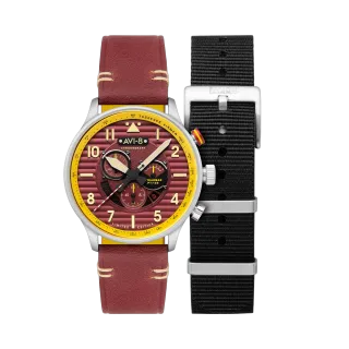 AVI-8 Flyboy Spirit Of Tuskegee Chronograph Limited Edition Red AV410902