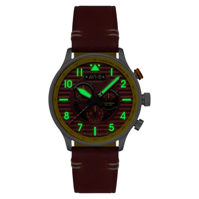 AVI-8 Flyboy Spirit Of Tuskegee Chronograph Limited Edition Red AV410902 Görsel 3