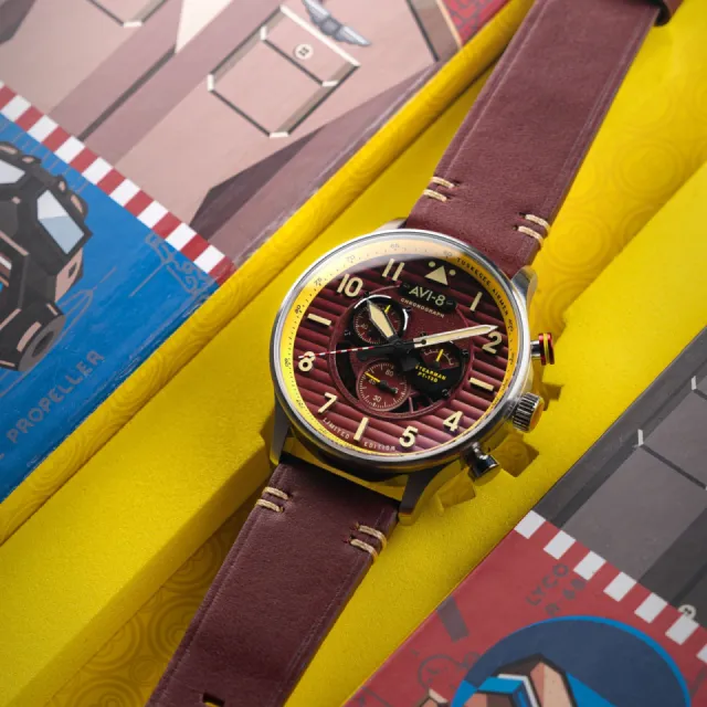 AVI-8 Flyboy Spirit Of Tuskegee Chronograph Limited Edition Red AV410902 Görsel 8