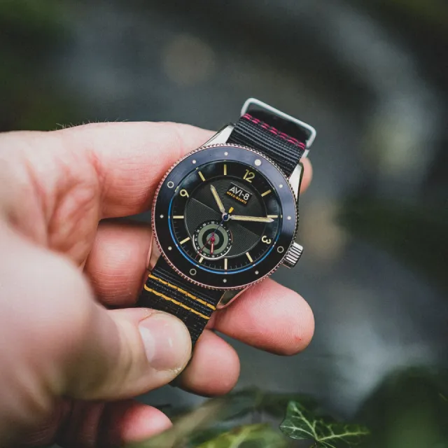 AVI-8 Flyboy Airmaster Sector Meca-Quartz Raven Black AV411201 Görsel 11